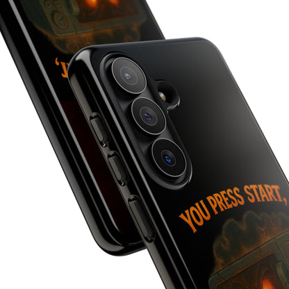 Phone Case — "You Press Start, I Press Scream" Spooky Retro Game Controller Design
