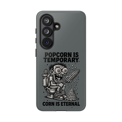 Phone Case — "Popcorn Is Temporary, Corn Is Eternal" Retro Zombie Corn Design