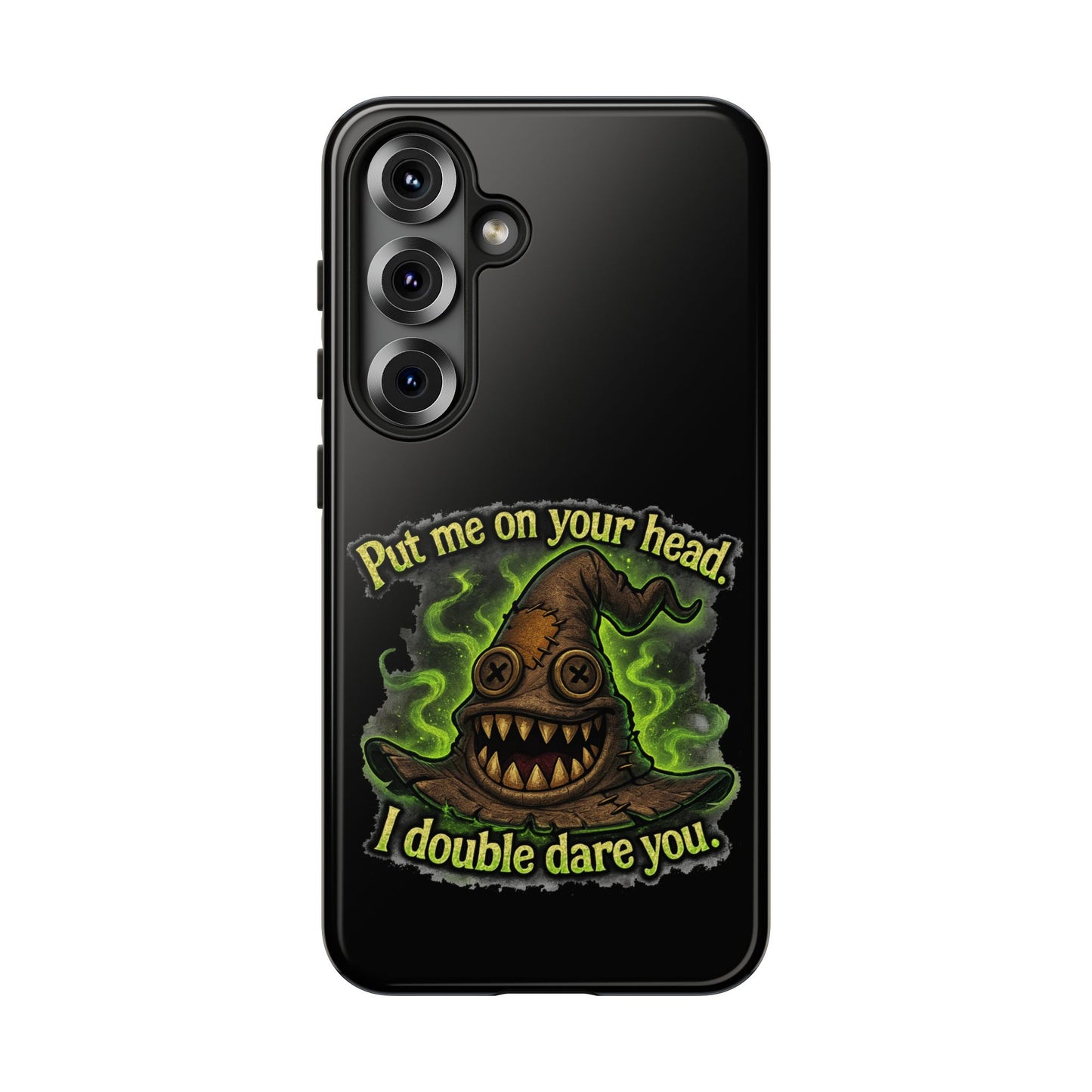 Phone Case — 'Put Me On Your Head, I Double Dare You' Witch Hat Horror Design
