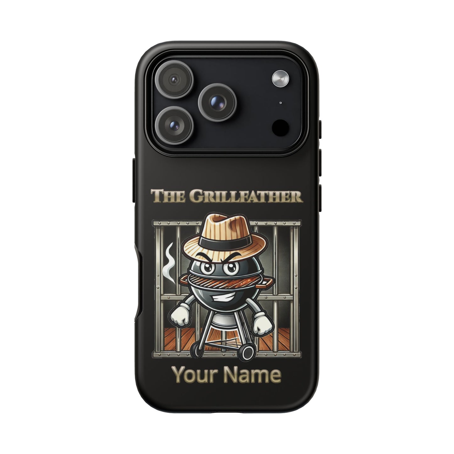 Grillfather Personalized Phone Case — Funny BBQ Smoker Design