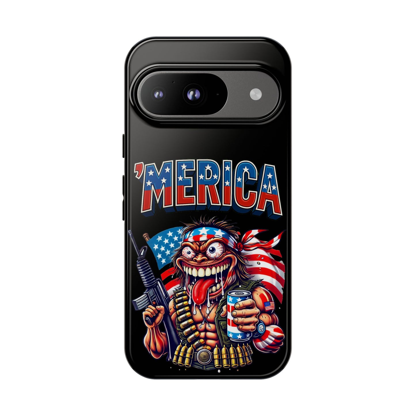 'MERICA Patriotic Phone Case — American Flag Madman Design