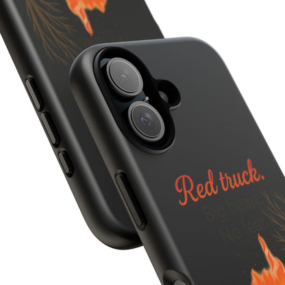 Phone Case — 'Red truck' Fire Truck Design, Vintage Firefighter Gift