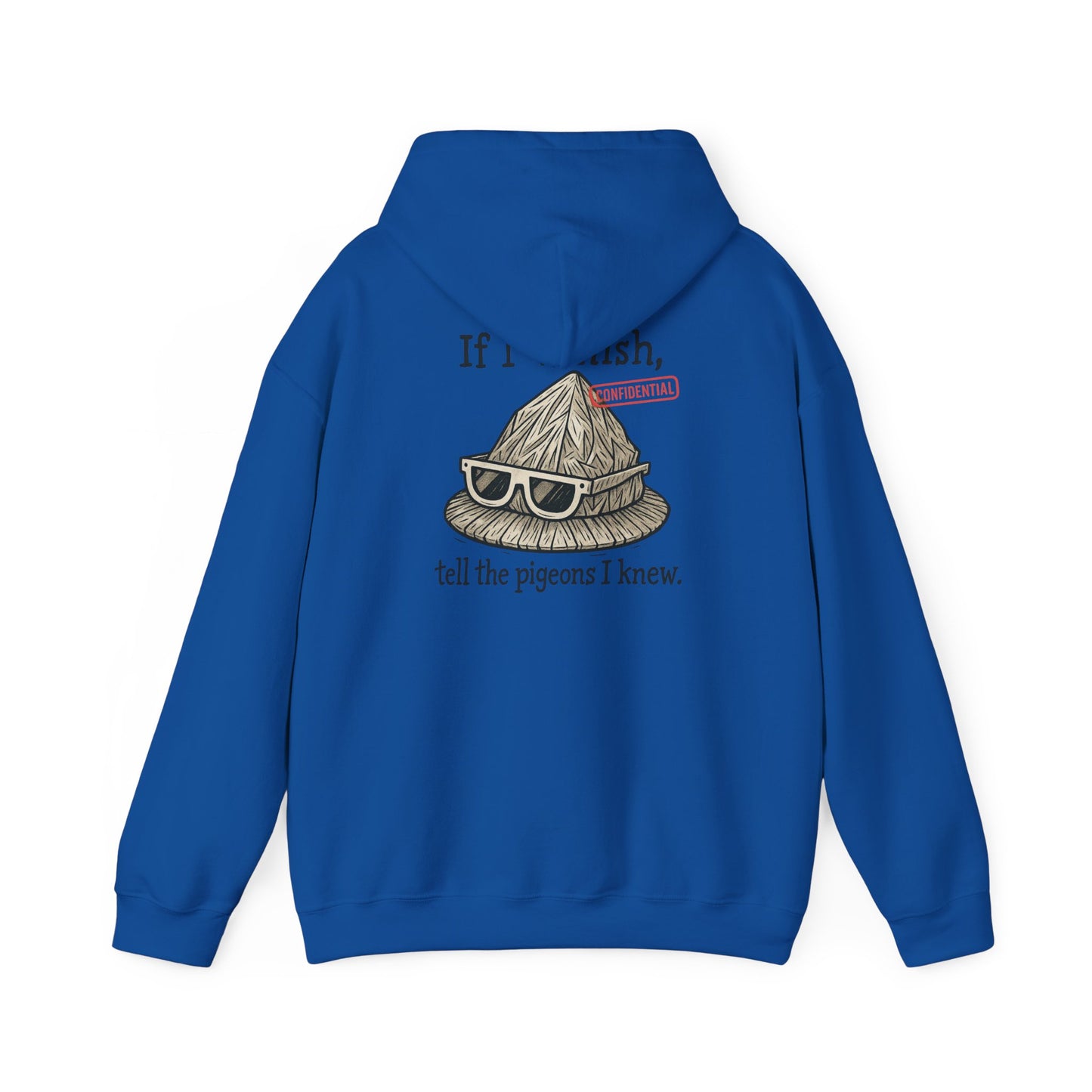 Hoodie — "If I Vanish, Tell the Pigeons I Knew" Funny Pigeon Skull Graphic Hoodie