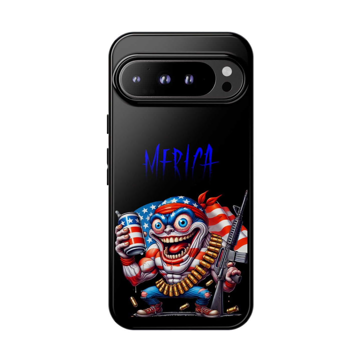 Phone Case — Patriotic 'Merica Clown with Flag, Beer & Rifle