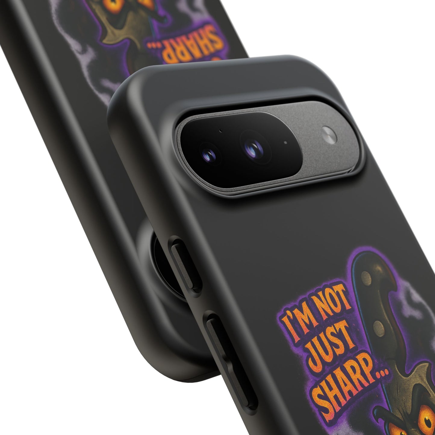Knife Graphic Phone Case — "I'm Not Just Sharp... I'm Psycho-Sharp" Horror Phone Cover