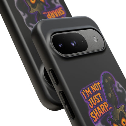 Knife Graphic Phone Case — "I'm Not Just Sharp... I'm Psycho-Sharp" Horror Phone Cover
