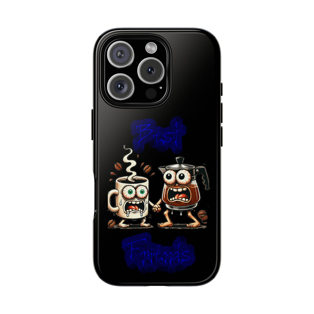 Coffee & Tea Fight Phone Case — Funny Kawaii Beverage Cartoon Tough Cases