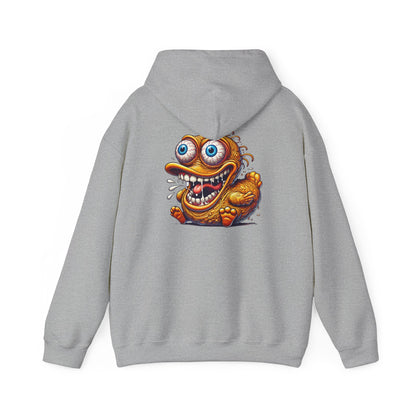Hoodie — Whimsical Big-Eyed Monster Cartoon Back Print
