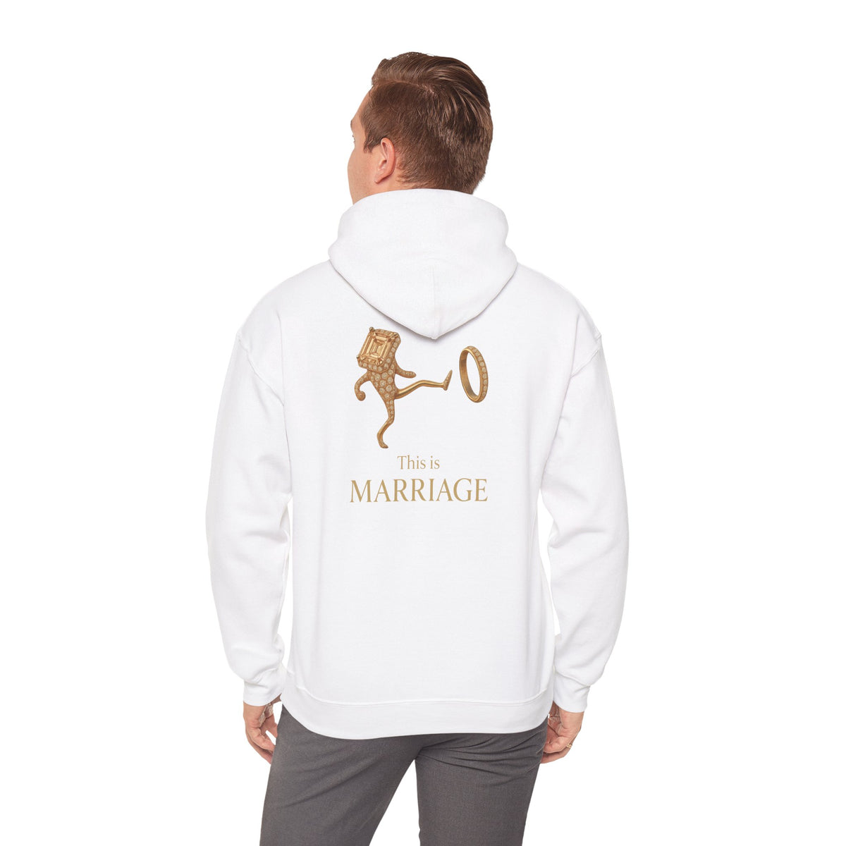 Marriage Key Graphic Hoodie — "This Is Marriage" Gold Lion Design