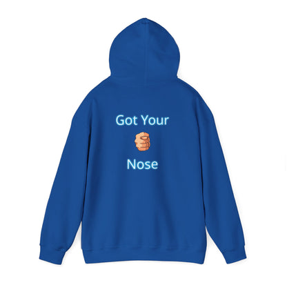 Got Your Nose Hoodie — Playful Baby-Grab Back Print Pullover