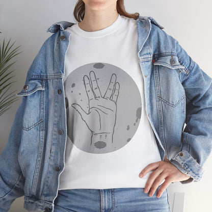 Vulcan Salute Moon Tee | Science Fiction Hand Graphic Tee