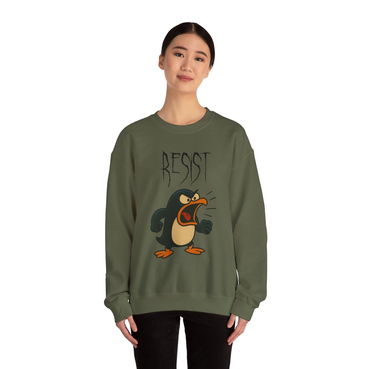 Resist – Angry Penguin Crewneck Sweatshirt