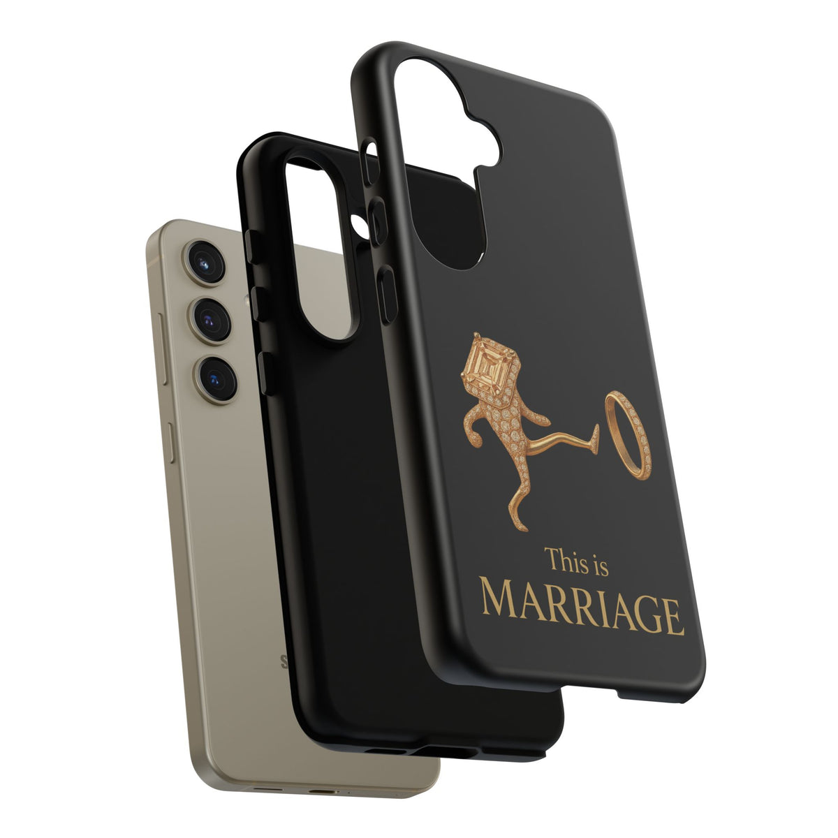 Phone Case - ‘This is Marriage’ Gold Ring Cartoon Design