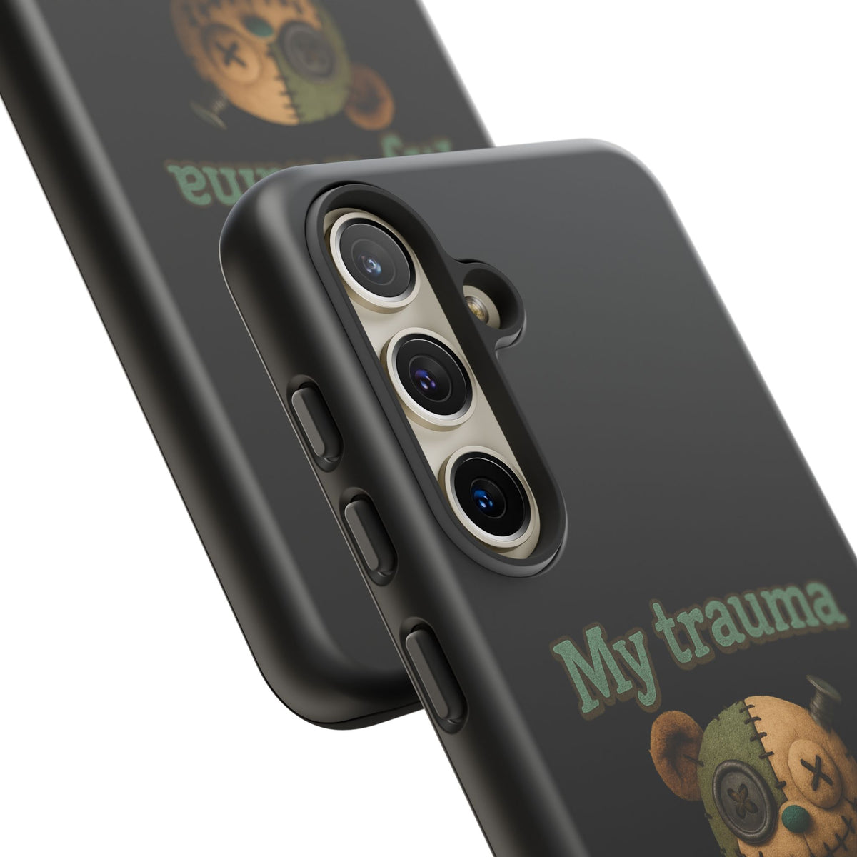 Phone Case — 'My Trauma Runs on AA Batteries' Creepy Voodoo Teddy Protective Cover