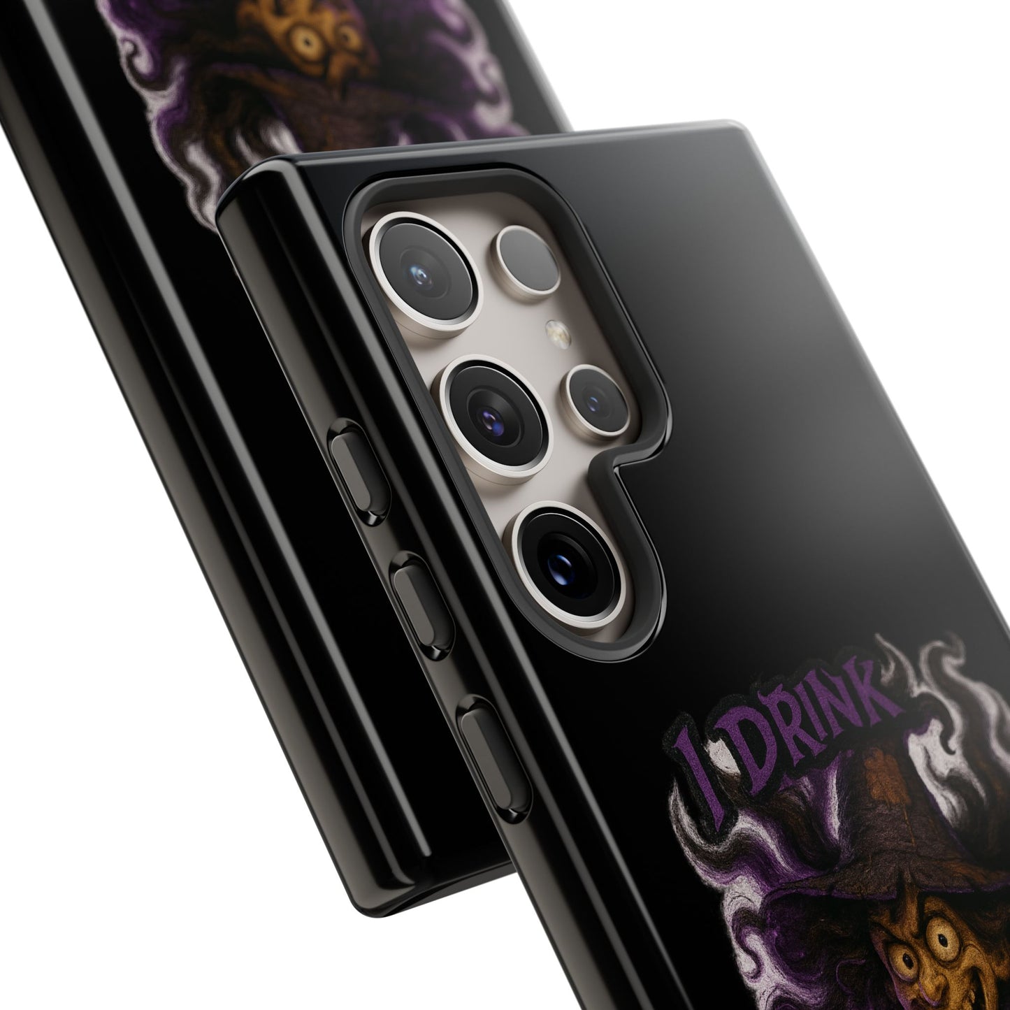 Phone Case — Witch Illustration "I Drink, Can't Pronounce" Protective Cover