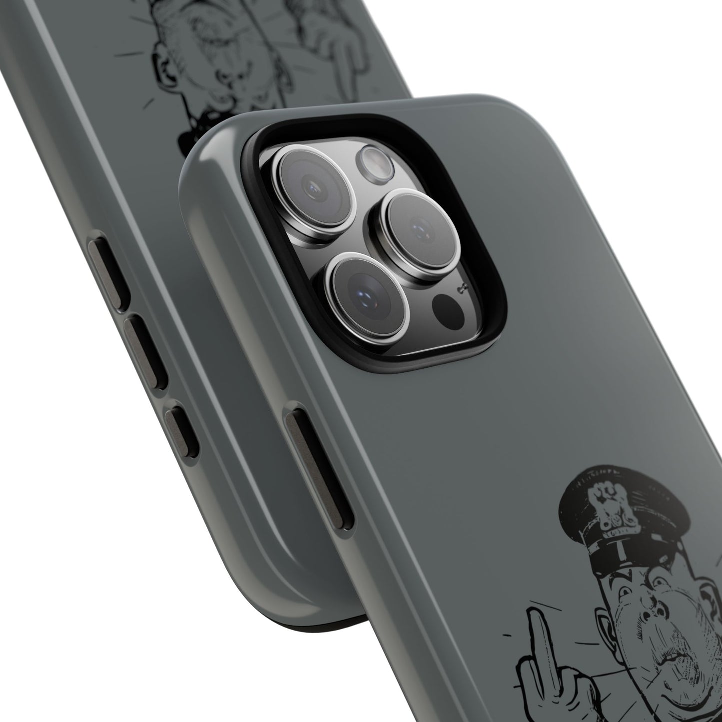 Vintage Cop Middle Finger Phone Case — Edgy Retro iPhone Protective Cover