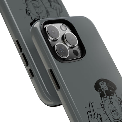 Vintage Cop Middle Finger Phone Case — Edgy Retro iPhone Protective Cover