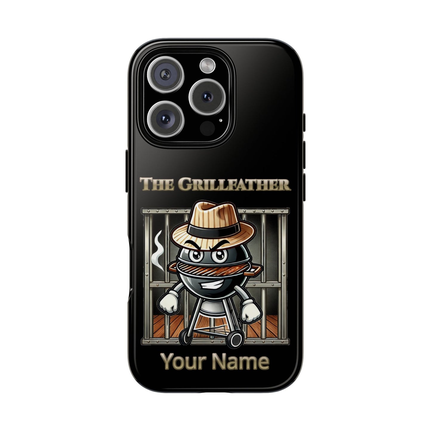 Grillfather Personalized Phone Case — Funny BBQ Smoker Design