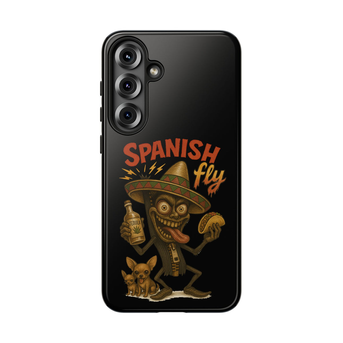 Spanish Fly Tough Phone Case — Retro Skull Sombrero Design