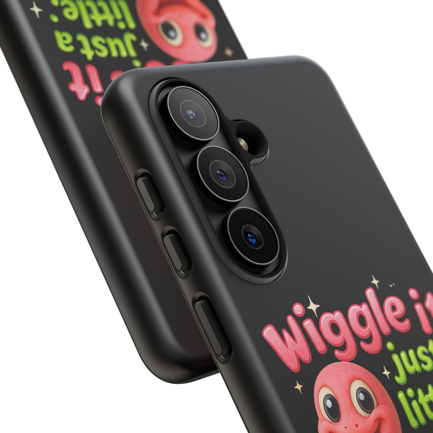 Wiggle It Worm Phone Case — Cute Pink & Green Cartoon iPhone Cover