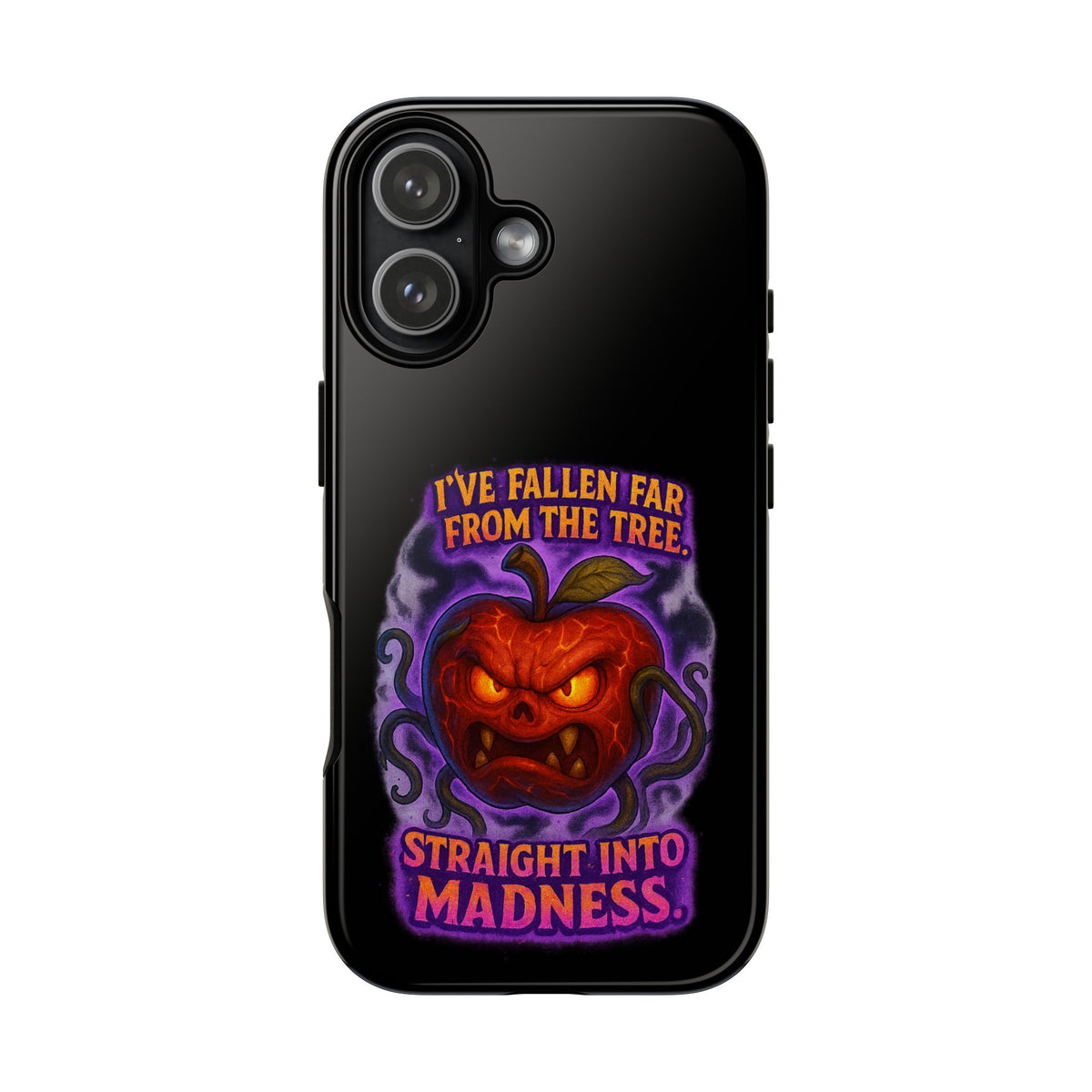 Phone Case — 'I've Fallen Far From the Tree, Straight Into Madness' Pumpkin Horror Design