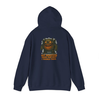 Hoodie — 'Got Monsters Under Your Bed? I Trained Them.' Scary Monster Graphic Pullover