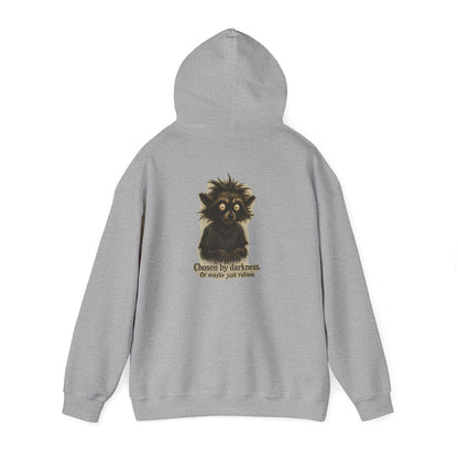 Racoon Hoodie — "Chosen by darkness, or maybe just naptime" Graphic Pullover