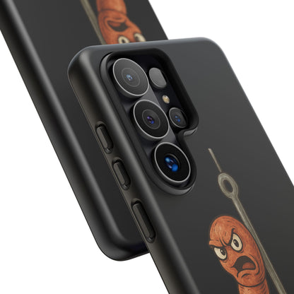 Angry Worm on Hook Phone Case – Funny Fishing Humor Protective Cover