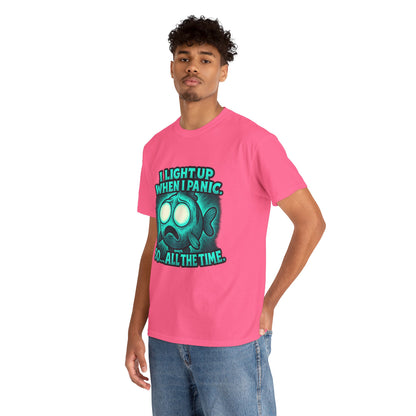 Glowing Panic Fish Tee | I Light Up When I Panic Graphic T-Shirt