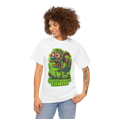 Educated. Medicated. Elevated. – Zombie Slacker T-Shirt