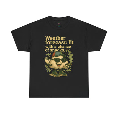 Weather Forecast: Lit With a Chance of Snacks – Chill Cloud T-Shirt