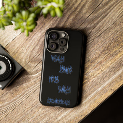 Phone Case — Blue Neon Graffiti "Tough Cases" Protective Cover