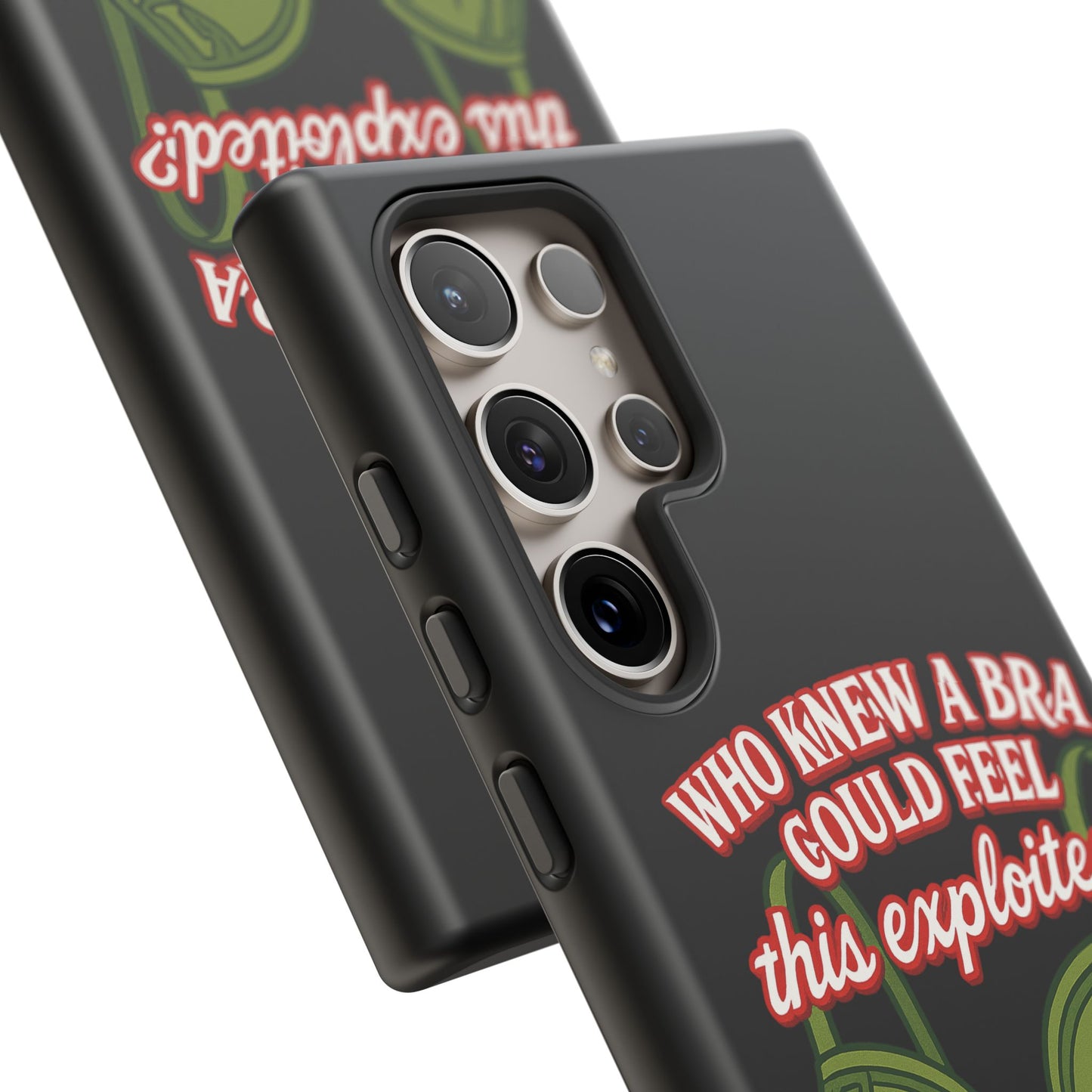 Phone Case — “Who Knew a Bra Could Feel This Exploited?” Graphic Protective Case