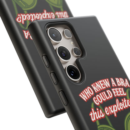 Phone Case — “Who Knew a Bra Could Feel This Exploited?” Graphic Protective Case