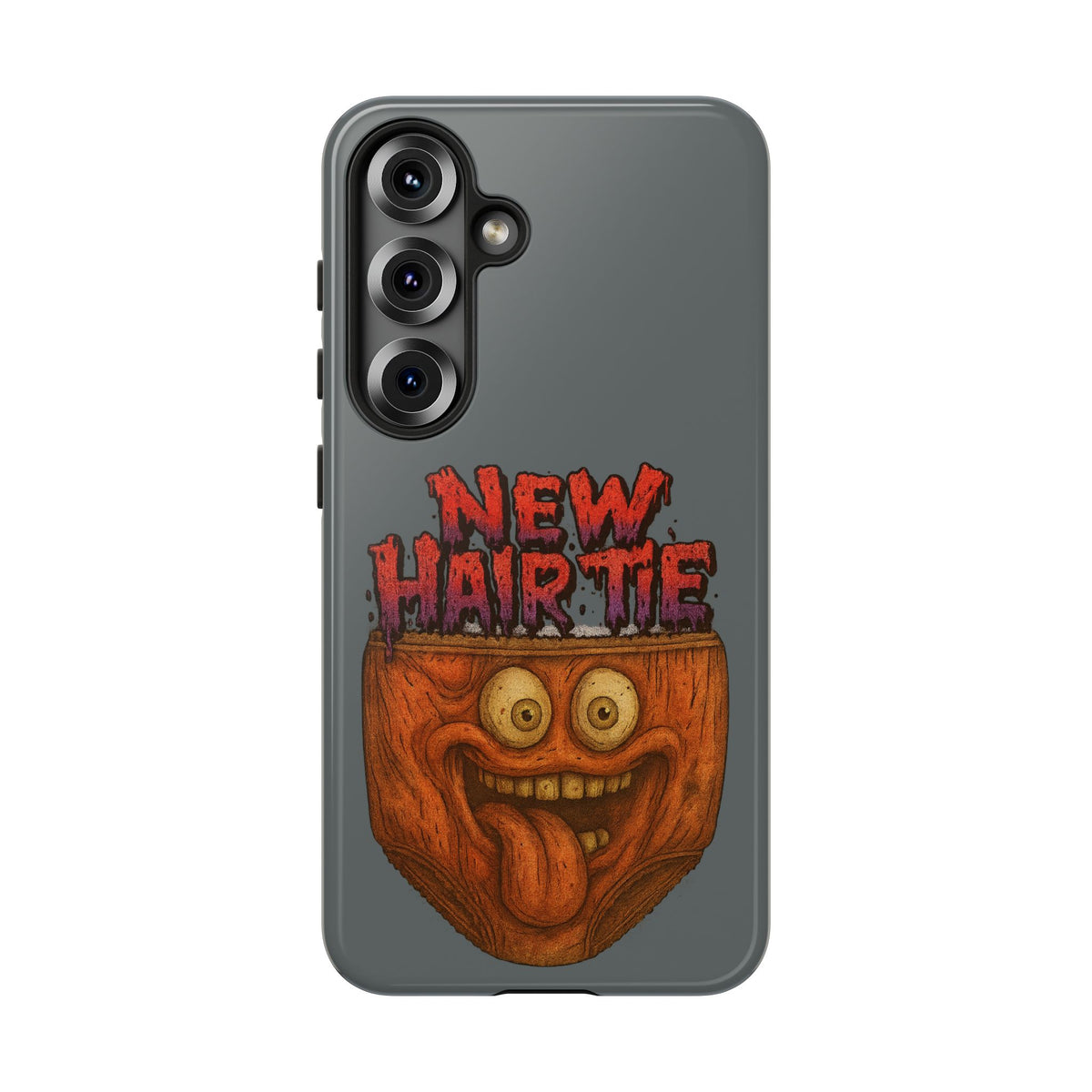 Phone Case — 'New Hairte' Funny Grinning Tongue-Out Monster Design