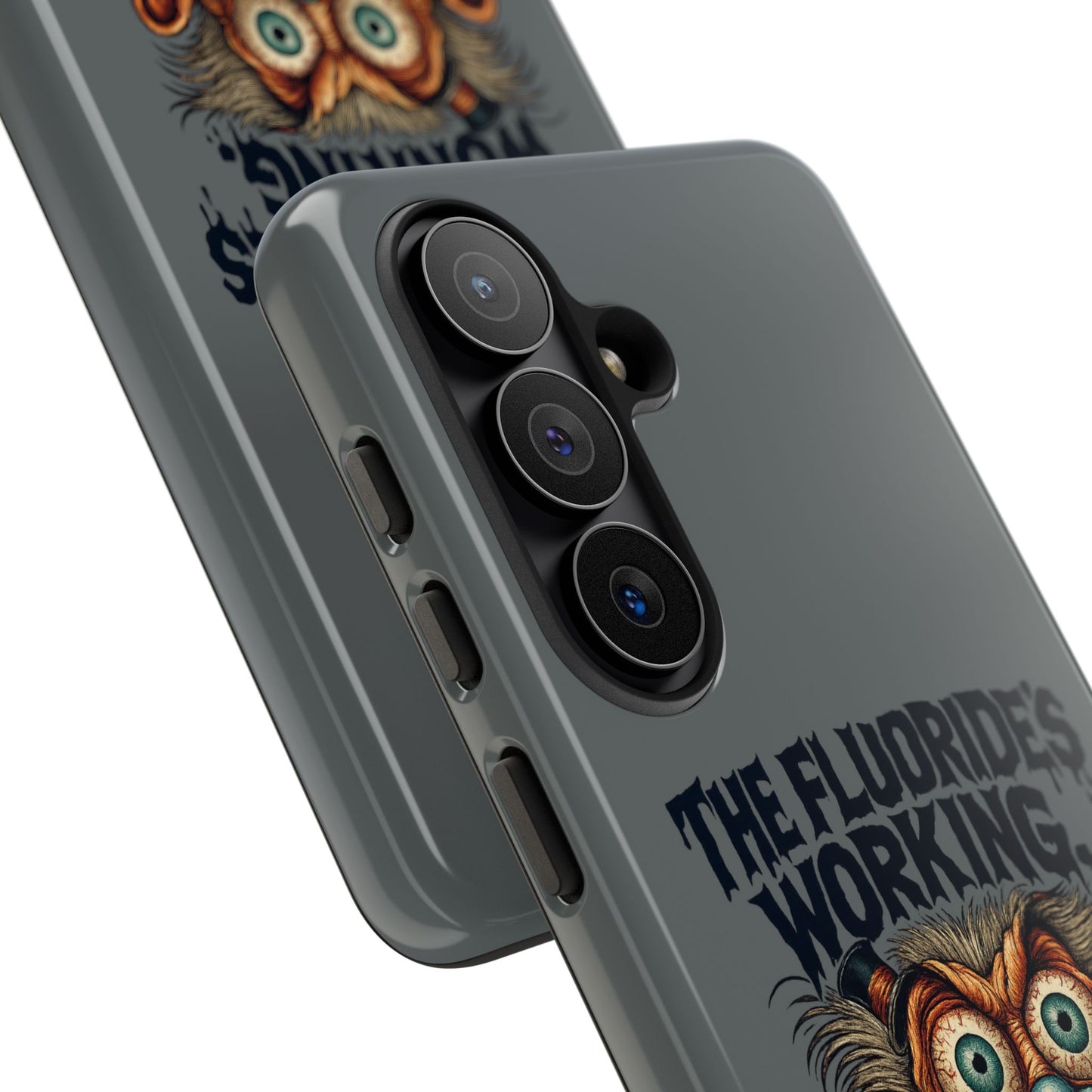 Phone Case — Retro Horror Graphic “The Fluoride’s Working” Shock Art