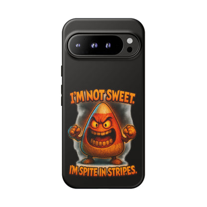 Phone Case — "I'm Not Sweet, I'm Spite in Stripes" Candy Monster Design