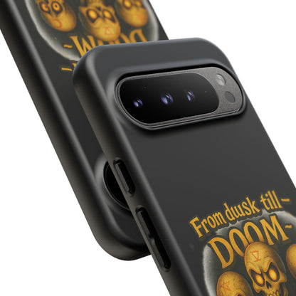 Phone Case — "From Dusk Till Doom We Jam" Skeleton Band Design