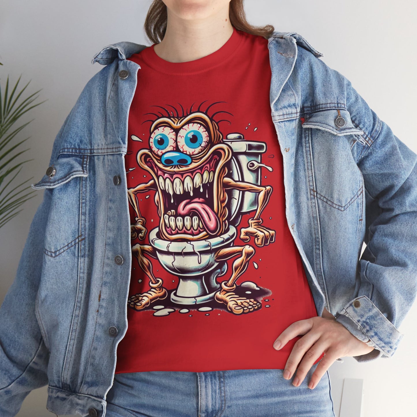 Crazy Toilet Monster T-Shirt — Funny Gross Cartoon Tee