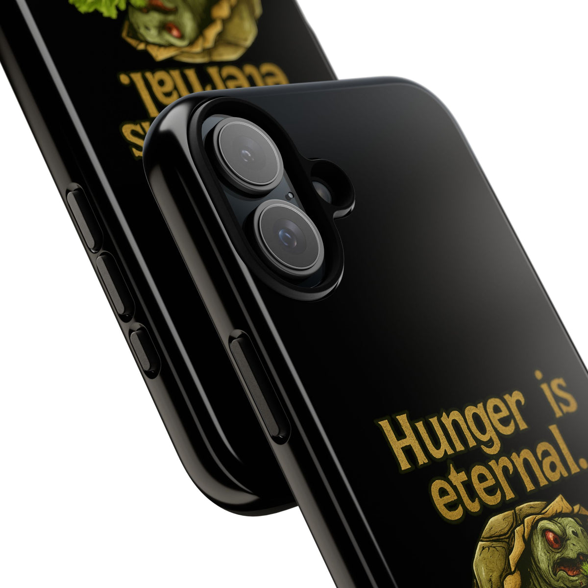 Phone Case — 'Hunger Is Eternal, Your Fingers Are Optional' Turtle Snack Graphic