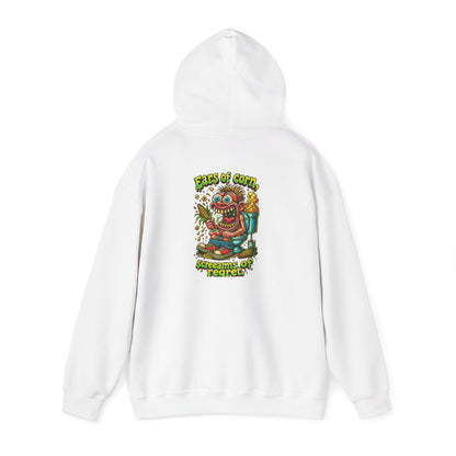 Hoodie — Colorful Retro Monster Graphic “Screams of Regret”