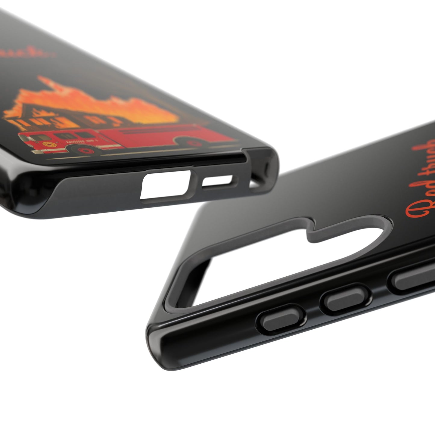 Phone Case — 'Red truck' Fire Truck Design, Vintage Firefighter Gift
