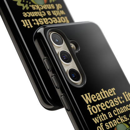 Phone Case — "Weather Forecast: Lit with a Chance of Snacks" Retro Graphic