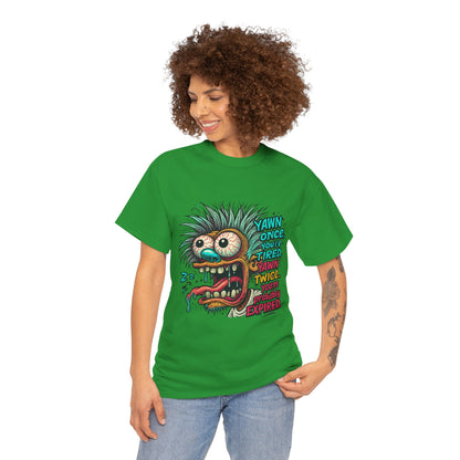 Grotesque Yawning Monster T-Shirt | Cartoon Creepy Illustration