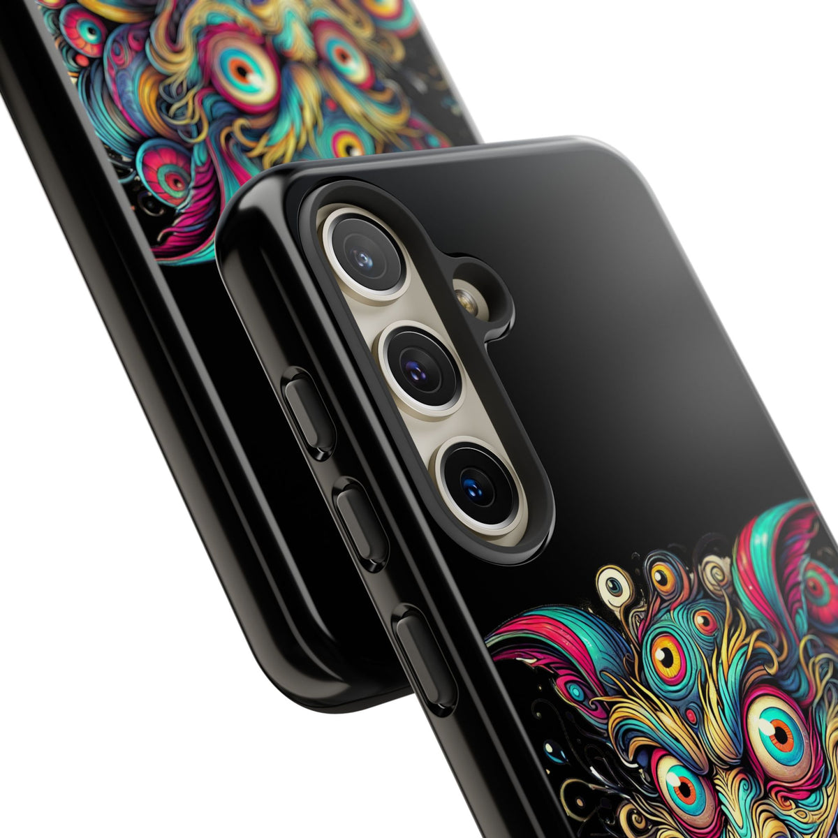 Psychedelic Mischief Phone Case — Colorful Grinning Monster Design