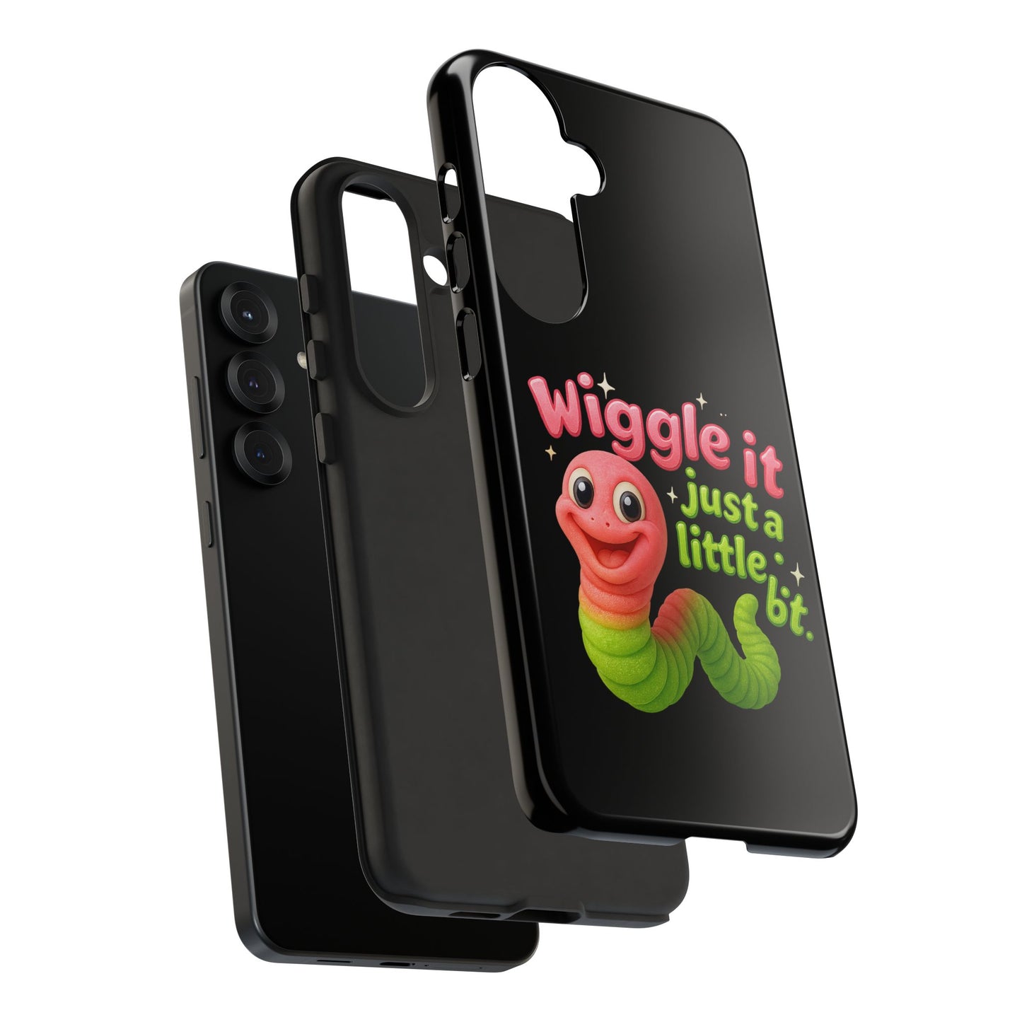 Wiggle It Worm Phone Case — Cute Pink & Green Cartoon iPhone Cover