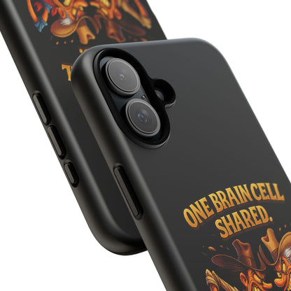 Phone Case — 'One Braincell Shared, Constantly Fighting for Custody' Funny Rivalry Cartoon