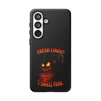 Phone Case — 'Fresh Linen? I Smell Fear.' Spooky Pumpkin Horror Protective Case