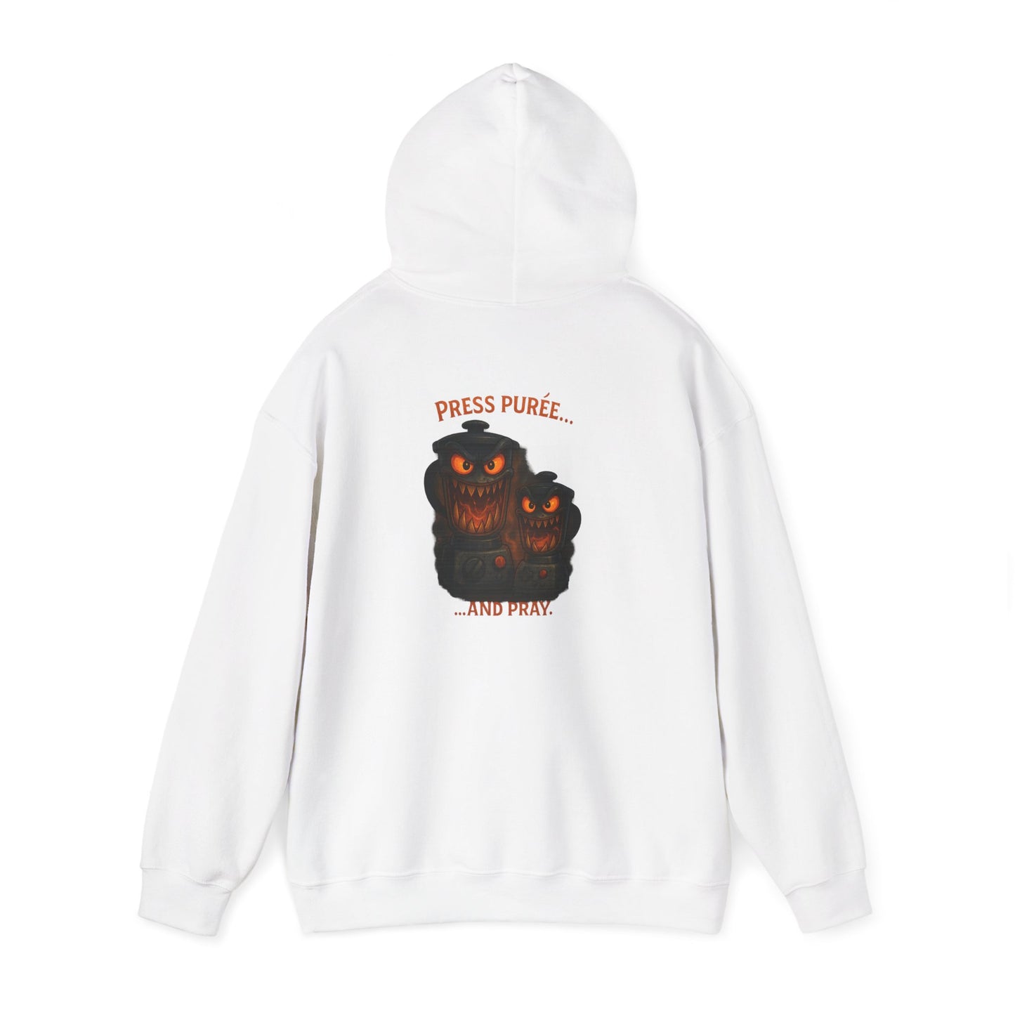 Halloween Hoodie — ‘Press Sneeze and Pray’ Graphic Hooded Sweatshirt