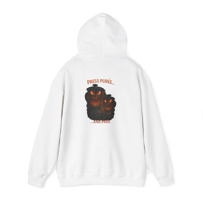 Halloween Hoodie — ‘Press Sneeze and Pray’ Graphic Hooded Sweatshirt